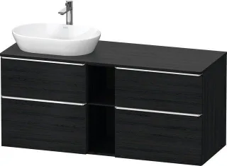 Duravit D-Neo Konsolenwaschtischunterbau wandhängend Eiche Schwarz Matt 1400x550x664 mm - DE4970L101 DE4970L10160000