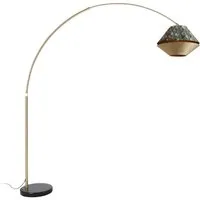 Qazqa Bogenlampe Xxl, ohne Leuchtmittel, Warmweiß, QAZQA Bogen­lampe, e27, Grün, Velours, classic-antique