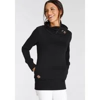 Ragwear Longsweatshirt ANGELLIKA O Baumwollmischung, Zierknöpfe