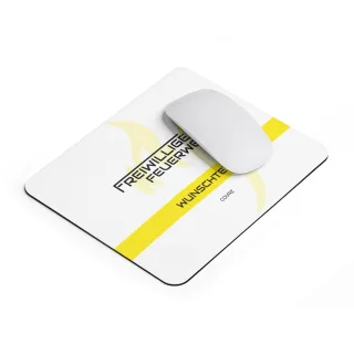 COVRZ Individuell gestaltetes Feuerwehr-Mousepad mit Text Weiß 9" × 7.5" Ohne