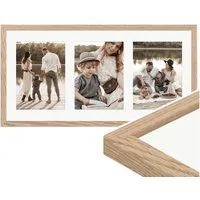 WANDStyle Galerierahmen G950 25x50 cm, für 3 Bilder, im Format 13x18 cm, aus Massivholz in der Farbe Eiche