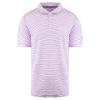 Puma Drycell Short Sleeve Stripe Pink Herren Caddle Polo Shirt 595115 17