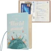 kwmobile Etui Reisepass Kunststoff Schutzhülle Ausweis Hülle Impfpass Schutz, Cover Reisepasshülle Ausweishülle in Auf der ganzen Welt Design