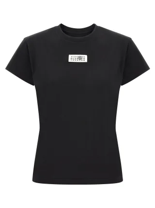 MM6 Maison Margiela Schwarzes Baumwoll-T-Shirt