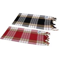 my Hamam Hamamtücher Hamamtuch Set 2 Stück kariert schwarz und rot, Baumwolle, Polyester (Spar-Set, 2-St), saugstark und pflegeleicht