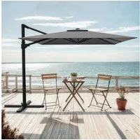 HOMALL Sonnenschirm 300x400 cm Ampelschirm mit Ständer, 360 Grad drehbar, UV-Schutz 50+, 300*400CM, φ330CM, 270*270CM, Gewicht 18-28KG, faltbar, geeignet für Garten, Terrasse, Schwimmbad