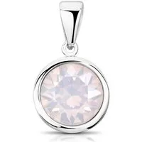 Materia Kristallanhänger Damen Kristallanhänger Ø10mm Creme KA-462, aus 925 Sterling Silber, rhodiniert