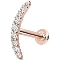 PIERCINGLINE Piercing-Set 14 Karat Gold Labret mit Innengewinde MOISSANIT-BOGEN (Labrets, 1-tlg)