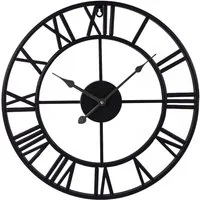 Samilito Wanduhr im Vintage-Stil Rund mit Robuster 2cm dicker Rahmen,römische Ziffern (Leises Quarzwerk, kein tickendes Geräusch dicker Rahmen)