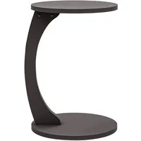 en.casa Beistelltisch, »Holeby« C-Form mit 4 Rollen rund 56 x Ø 38 cm Grau