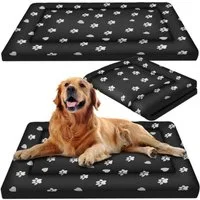 Purlov Tierbett Hundebett 100x70 cm XXL Matratze, Leinenstoff, beständig gegen Kratzer und intensive Nutzung