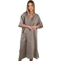 Mississhop Sommerkleid Dame Kleid Sommerkleid 100% Leinen M.3093 Gr.36-40