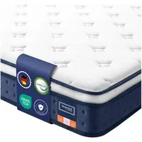 Taschenfederkernmatratze Federkernmatratze, VASAGLE, 20 cm hoch, Matratzen aus Gel-Memory-Schaumstoff, mittelfest, Kühlend