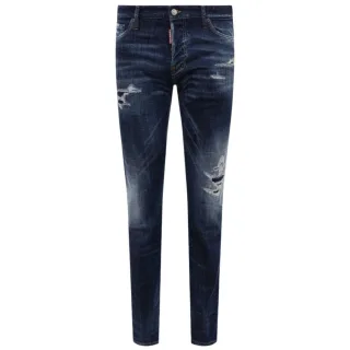 Dsquared2 Slim Jeans, Verwaschene, Abgenutzte Blaue Jeans