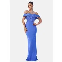 Moda Minx Jerseykleid im schulterfreien Design
