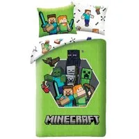 Minecraft Bettwäsche Set aus Mikrofaser Bettdeckenbezug 140 × 200 cm 70 × 90 cm Kissenbezug, Mikrofaser