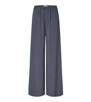 samsøe & samsøe - Stoffhose mit weitem Bein blau - Gr. - S