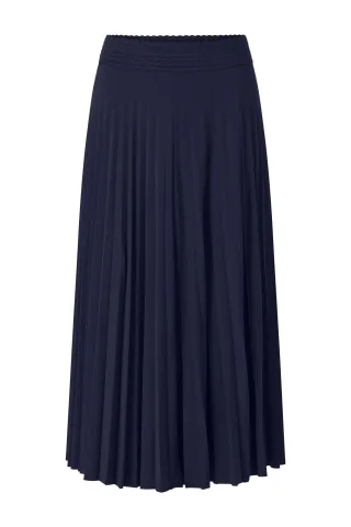 Rich & Royal - midi plissee skirt deep blue - Gr. - 40