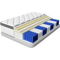 Taschenfederkernmatratze Matratze, 7-Zonen Federkernmatratze Matratzen mit Spannbettlaken, H3, Hiazurm, 25 cm hoch, (EU-Qualitätszertifizierung, Orthopädische Taschenfederkernmatratze mit Atmungsaktive Bezug), Integrierter Topper,Matratze für Kinder 