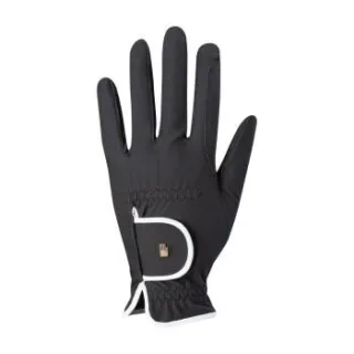 Roeckl Reithandschuhe Roeck Grip S Lona schwarz/ weiß 8,5 cm