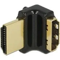 HDMI-A Stecker > HDMI-A Buchse 4K, Adapter schwarz, 90° abgewinkelt nach oben