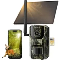 Usogood Wildkamera 4G Wildkamera mit SIM Karte LTE Solar Wildtierkamera (Aussen, außen, Außenbereich, Für Garten Haustierüberwachung, Wildtierkamera mit Handyübertragung App 940nm Infrarot Nachtsichtkamera, 1-tlg., Jagdkamera PIR Bewegungsmelder 120 