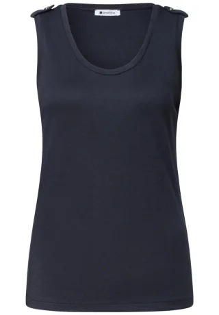 Street One - Top mit Zierknöpfen blau - Gr. - 34