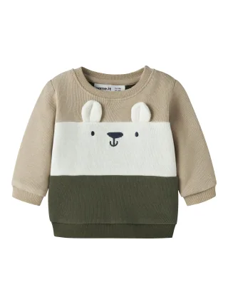 NAME IT - NBMOSTEN LS SWEAT BOX Olive Night - Gr. - 56