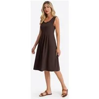 Imily Bela Midikleid Damen ärmelloses Kleid mit hohem Bund (Packung, 1-tlg., 1per-Pack) V-Ausschnitt