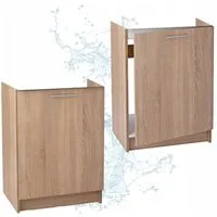 STAMAR Spülenschrank Küchenschrank 60cm Sonoma Eiche Unterschrank Spüle Standschrank Slim Spülenschrank 50cm Tiefe ohne Spüle Montagefertig Kompakt Modern XXL
