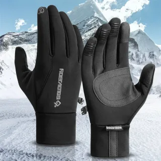 IPRee Winter Cycling Gloves for Men's Warm Outdoor Sports Windproof Anti Slip Waterproof Velvet Touchable Screen Gloves