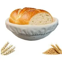 GLIESE Gärkorb 25cm Gärkorb zum Brotbacken mit Teigschaber, Gärkorb, Leinen-Einlage, Reinigungsbürste, Teigschaber, Gräte-Messer