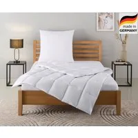 OTTO home Daunenbettdecke + Kopfkissen TAMINS, Bettdecke 135x200 cm und 155x220 cm, 2-tlg., Füllung: 100% Daunen, Bezug: 100% Baumwolle, Set mit Kissen 40x80 cm, 80x80 cm, Sommer, Winter, Made in Germany