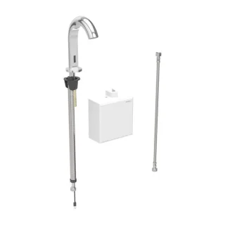 Geberit Piave Infrarot-Waschtischarmatur 116163211 Standmontage, Batteriebetrieb, AP-Funktionsbox, hochglanz-verchromt, ohne Mischer