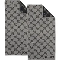 JOOP! Handtuch 2 Stück Joop! Handtuch Cornflower 1721-77 platin 50x100, Walkfrottier (2-St), Baumwolle