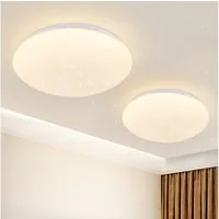 ZMH Deckenleuchte Wohnzimmer Ø16.5CM Rund 5W Küchenlampe 3000/4000/6500K Flur, Augenschutz, Warmweiß, Sternen-Design Schlafzimmerlampe Küche Büro