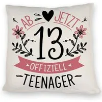speecheese Dekokissen Ab jetzt offiziell Teenager Kissen zum 13. Geburtstag