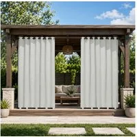 Lapamax Outdoorvorhang 100% Blickdicht Sonnenschutz Wasserdicht Outdoor Außen Gardine (2 St), 1/2 Stücke mit Ösen Vorhang für Garten Terrasse Pavillon