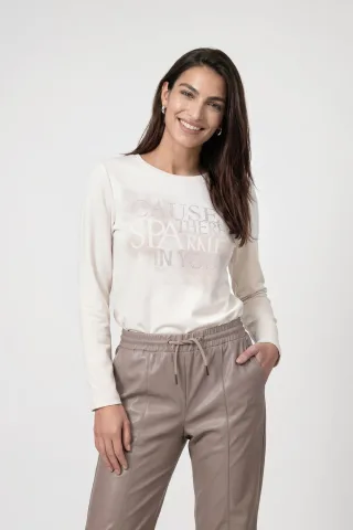 monari - Sweatshirt mit Schmuckdetails pearly - Gr. - 38