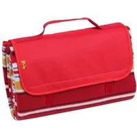 Picknickdecke Picknick Fleecedecke 150 x 135 cm mit wasserfester PEVA Unterseite, BRUBAKER, Große Stranddecke bunt für Wandern, See, Strand