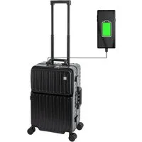 Travelhouse Hartschalen-Trolley Roma, 4 Rollen, mit USB und Getränkehalter Aluminium-Rahmen & Polycarbonat Hartschale