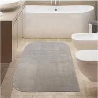 TeppichHome24 Teppich Badezimmer Teppich runde Ecken weich in sandfarbe, rechteckig, Höhe: 18 mm