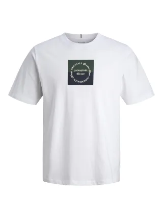 JACK&JONES - JORCATSKILLS SQUARE BRAND TEE SS SN JNR Bright White - Gr. - 140