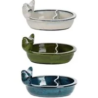 esschert design Vogeltränke Stilvoll und funktional: Unsere 2 in1 Keramik-Futter- und Trinkschalen