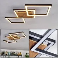 hofstein Deckenleuchte Deckenlampe aus Metall/Kunststoff in Schwarz/Holzoptik/Weiß, ohne Leuchtmittel, 3000 Kelvin, Deckenleuchte im modernen Design, 24 Watt, 2890 Lumen, 3000 Kelvin