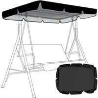 BlingBin Hollywoodschaukelersatzdach Sonnensegel für Hollywoodschaukel, Ersatzdach für Gartenschaukel, (1er Set, 1-tlg., 210*145*18 cm), Hollywoodschaukel Dachbezug Aus Oxford-Gewebe, Wasserdicht UV-Schutz