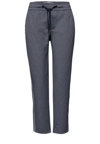 Street One - Hose im Casual Fit mit Galonstreifen blau - Gr. - 28