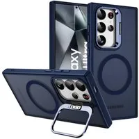 CoolGadget Handyhülle Hybrid Luxury Handy Case für Samsung Galaxy S24 Ultra 6,2 Zoll, Hülle Massiv Metallständer aufklappbar Schutzhülle für Magsafe Zubehör