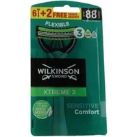 Wilkinson Nassrasierer 3 Sensitive 6 + 2 Einwegrasierer 8 Stück