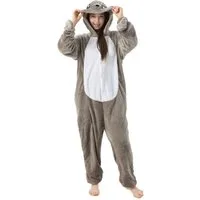 Katara Partyanzug Meerestiere Jumpsuit Kostüm für Erwachsene S-XL, Karneval - Kostüm, Kigurumi - Seerobbe Grau XL (175-185cm)